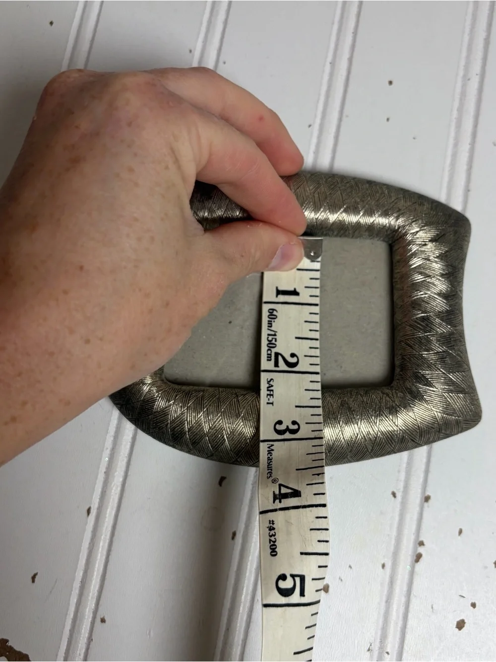 Vintage Silvertone Textured Metal Arched Picture Frame | 90s Frame